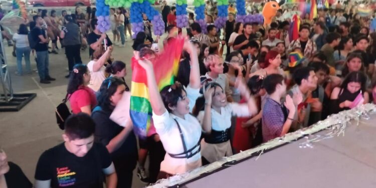 Marcha comunidad lésbico-gay del Paseo Méndez al Patinadero en Victoria