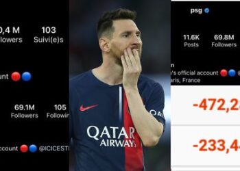 Redes sociales del PSG en caída tras salida de Messi