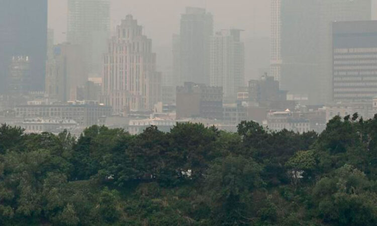 España afectada por el humo de los incendios en Canadá