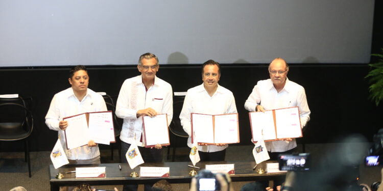 Firman convenio en seguridad gobiernos de Tamaulipas, Veracruz, San Luis Potosí y Nuevo León