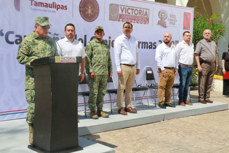 Instalan SEDENA y Gobierno de Victoria módulo de canje de armas.