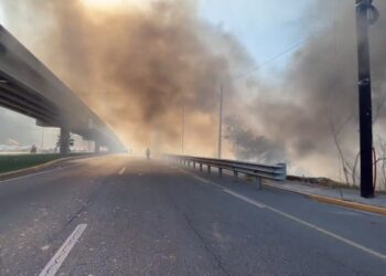 Incendio en el Río Santa Catarina: Humo visible desde varios puntos de la Ciudad