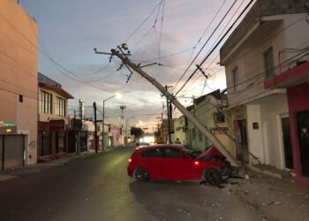 Choca contra poste y ¡vive para contarlo!