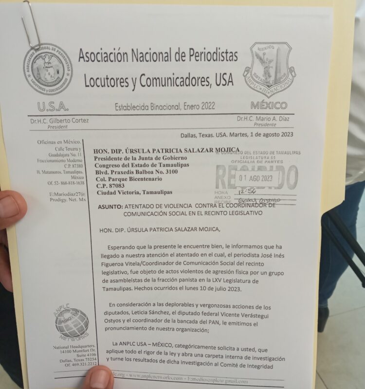Respaldan periodistas de México y Estados Unidos a Inés Figueroa