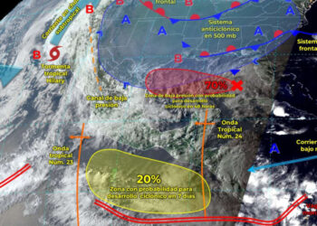 Se prevén lluvias  por baja presión con potencial ciclónico en noreste