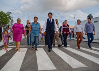 Entrega alcalde Mario López más pavimentaciones a matamorenses