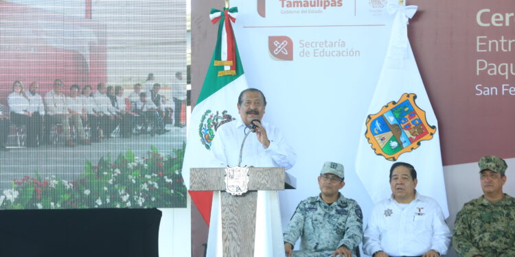 Tamaulipas participa con el presidente López Obrador en ceremonia del nuevo ciclo escolar