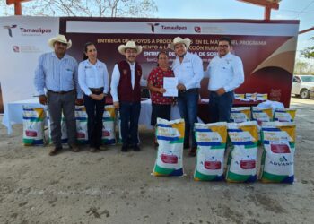 Entregan 17  toneladas de semilla de sorgo a 471 productores agrícolas tamaulipecos