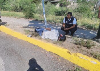Derrapa motociclista en el Boulevard “José López Portillo”