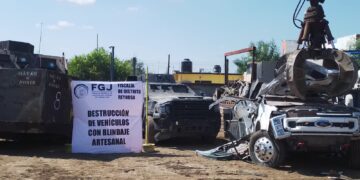 Destruyen en Reynosa 10 vehículos blindados asegurados a la delincuencia