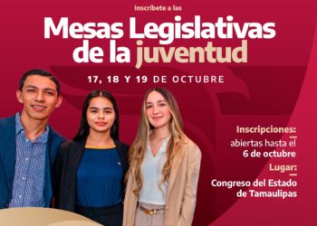 Lanza Injuve Tamaulipas convocatoria “Mesas Legislativas de la Juventud”