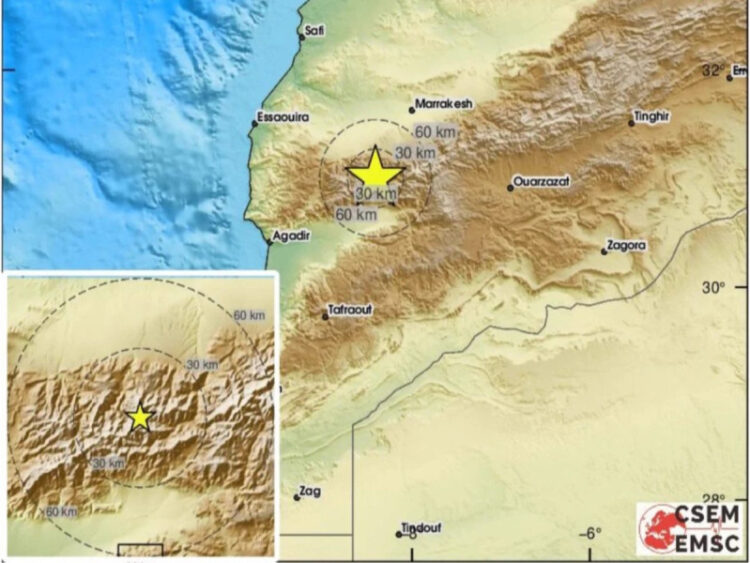 Sismo magnitud 6.8 sacude Marruecos, deja al menos 30 muertos