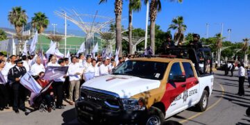 Refuerzan seguridad en frontera de Tamaulipas; Américo Villarreal entrega cien patrullas a Guardia Estatal