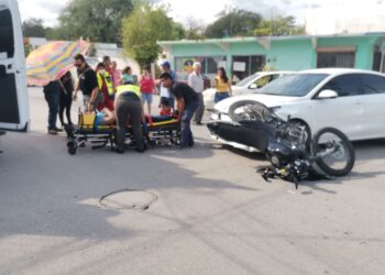 Auto embiste a motociclista en la Col. Obrera de Cd. Victoria