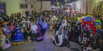Inaugura alcalde Mario López, Festival de La Huesuda 2023, en la calle 9 de Matamoros