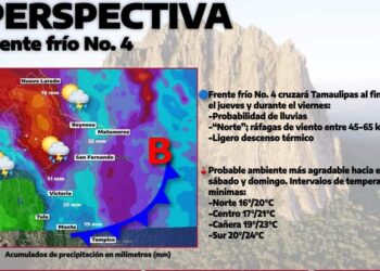 Prevé el SMN lluvias para Tamaulipas los días jueves y viernes