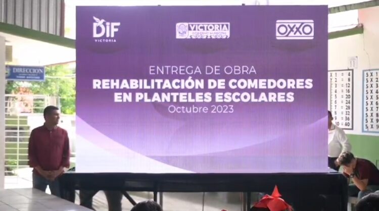 Entregan DIF y Oxxo comedores  dignos a escuelas de Victoria