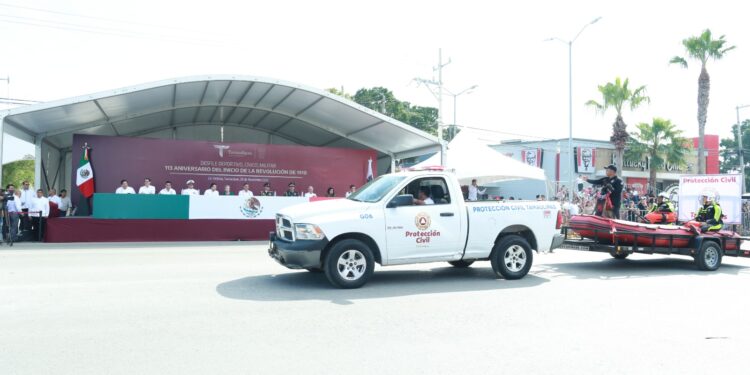 Preside Américo Villarreal desfile del 113 aniversario de la Revolución Mexicana en Tamaulipas