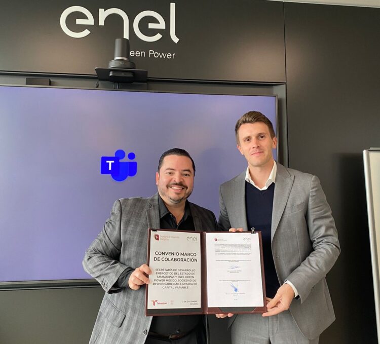 Firman convenio SEDENER y Enel México para impulsar sostenibilidad en sector eléctrico y transportista en Tamaulipas