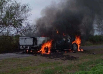 Criminales abandonan tres monstruos tras balacera en San Fernando, Tamaulipas