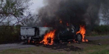 Criminales abandonan tres monstruos tras balacera en San Fernando, Tamaulipas