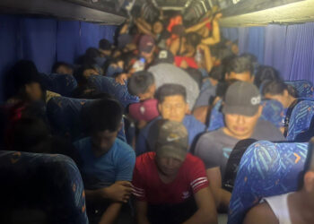 Hallan a 182 migrantes hacinados en un autobús por carretera de Veracruz