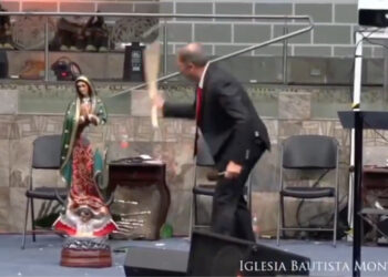 Destroza pastor imagen de la Virgen de Guadalupe