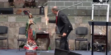 Destroza pastor imagen de la Virgen de Guadalupe