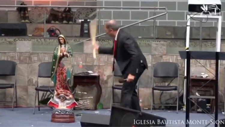 Destroza pastor imagen de la Virgen de Guadalupe