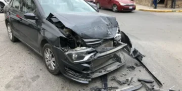 Chocan en pleno centro de Victoria