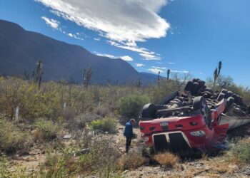 Vuelca tráiler cargado con limones en carretera SLP-Tula-Victoria