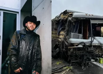 Músicos de Gerardo Ortiz sufren aparatoso accidente en la autopista a Puebla