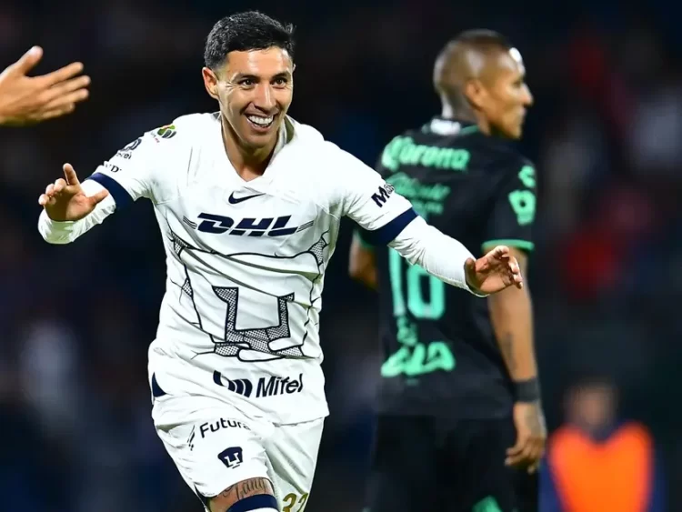 Leo Suárez anota, Pumas golea 3-0 a Santos y alcanzan subliderato