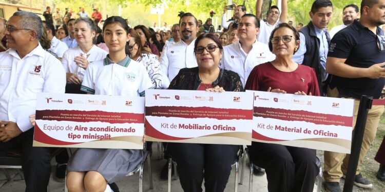 Gobernador de Tamaulipas pone en marcha internet satelital para escuelas de zonas rurales
