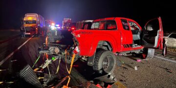 Choque múltiple en carretera Victoria-Tampico a la altura de González