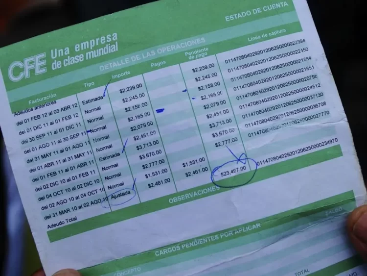 CFE deja de enviar recibo impreso desde enero para algunos usuarios