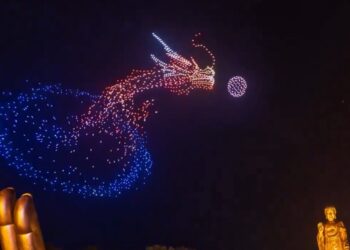 Espectáculo de drones marca la llegada del Año Nuevo Chino