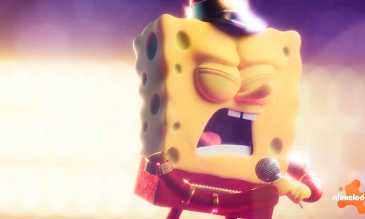 Bob Esponja y Sweet Victory en el Super Bowl LVIII
