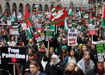 Manifestación en Londres exige alto el fuego en Gaza: octava marcha en el Reino Unido