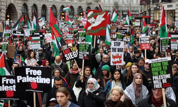 Manifestación en Londres exige alto el fuego en Gaza: octava marcha en el Reino Unido