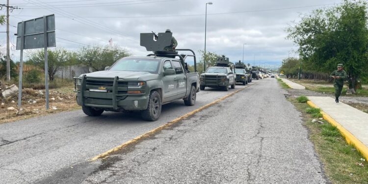 Llegan 300 militares y agentes de GN a reforzar la seguridad en Cd. Victoria, Tamaulipas