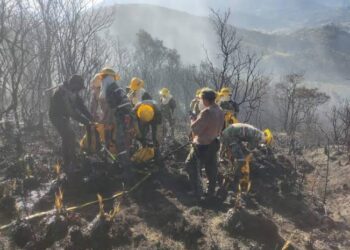 Avanza control de incendio forestal