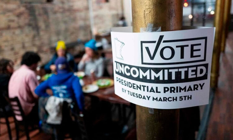 Enfrenta Biden voto indeciso por guerra en Gaza