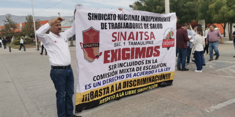 Protestan en demanda de libertad sindical