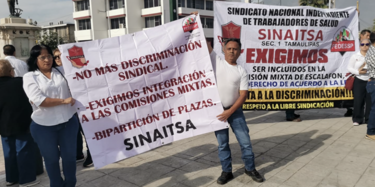 Protestan en demanda de libertad sindical