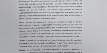 Marco Batarse Contreras se separa del cargo como secretario de administración en la UAT