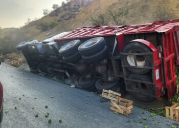 Vuelca trailer en carretera Victoria-Jaumave