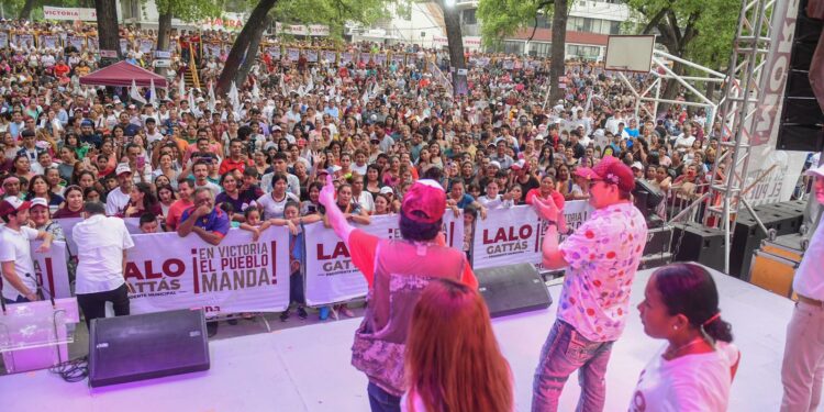 Arropan miles de victorenses a Lalo Gattás en cierre de campaña por la alcaldía