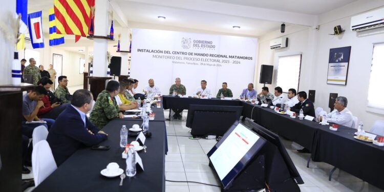 Instala Américo Villarreal mandos de seguridad para blindar elecciones en Tamaulipas