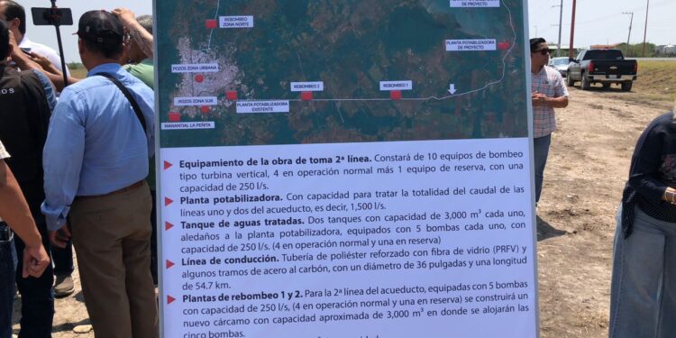 Arrancan obras para la segunda línea del acueducto de Cd. Victoria, Tamaulipas